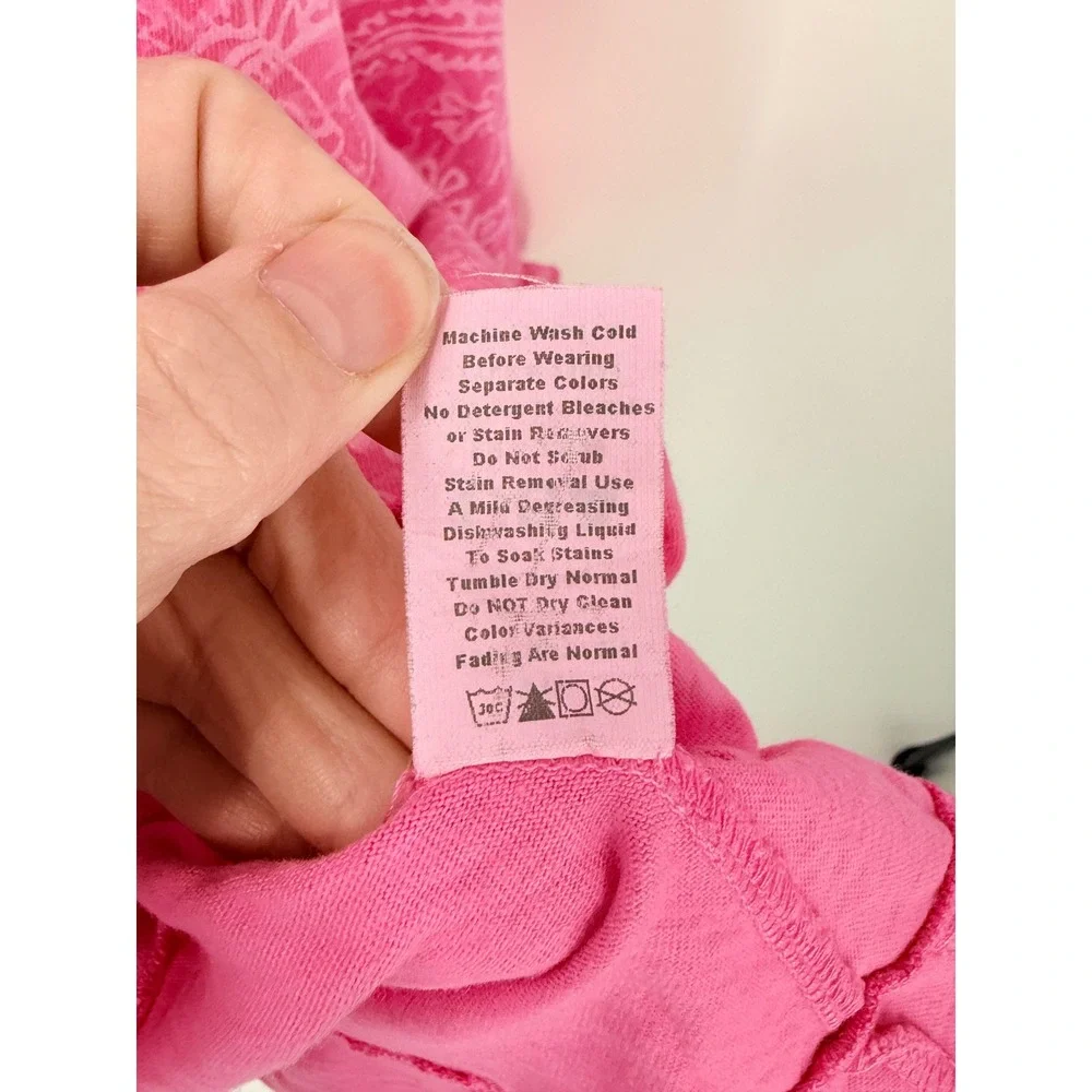 Fresh Produce 100% Cotton Pink Asymmetrical Ruffle Skirt XXL USA vacation beach